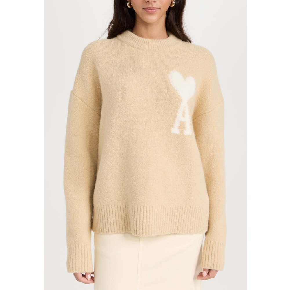 AMI Off White Adc Alpaca Sweater